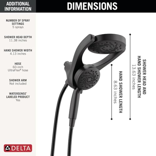 Delta 5-Setting HydroRain 2-in-1 Dual view 5