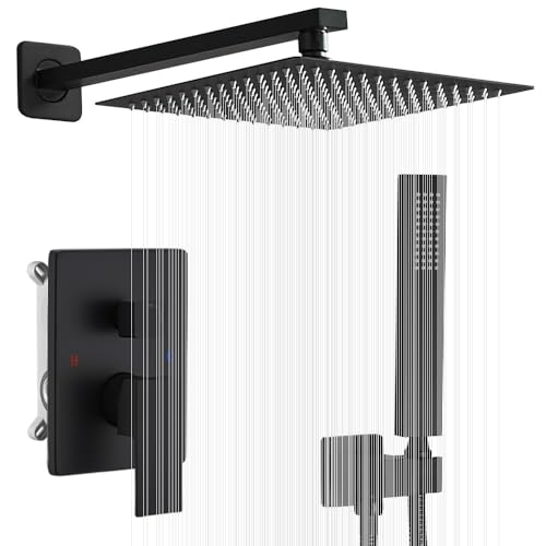JingGang Matte Black Shower System
