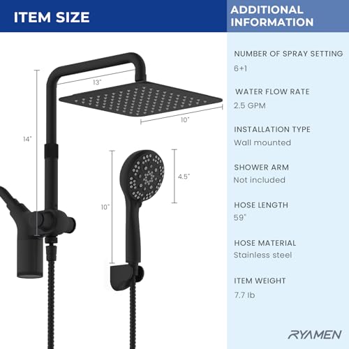 Ryamen Upgraded Filtered Shower Head view 2