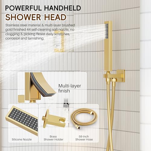 HomGoo Gold Shower System Shower view 5