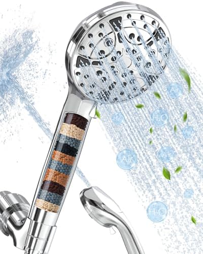 High pressure filtered shower head spray