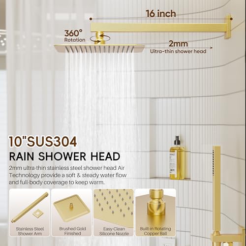 HomGoo Gold Shower System Shower view 4