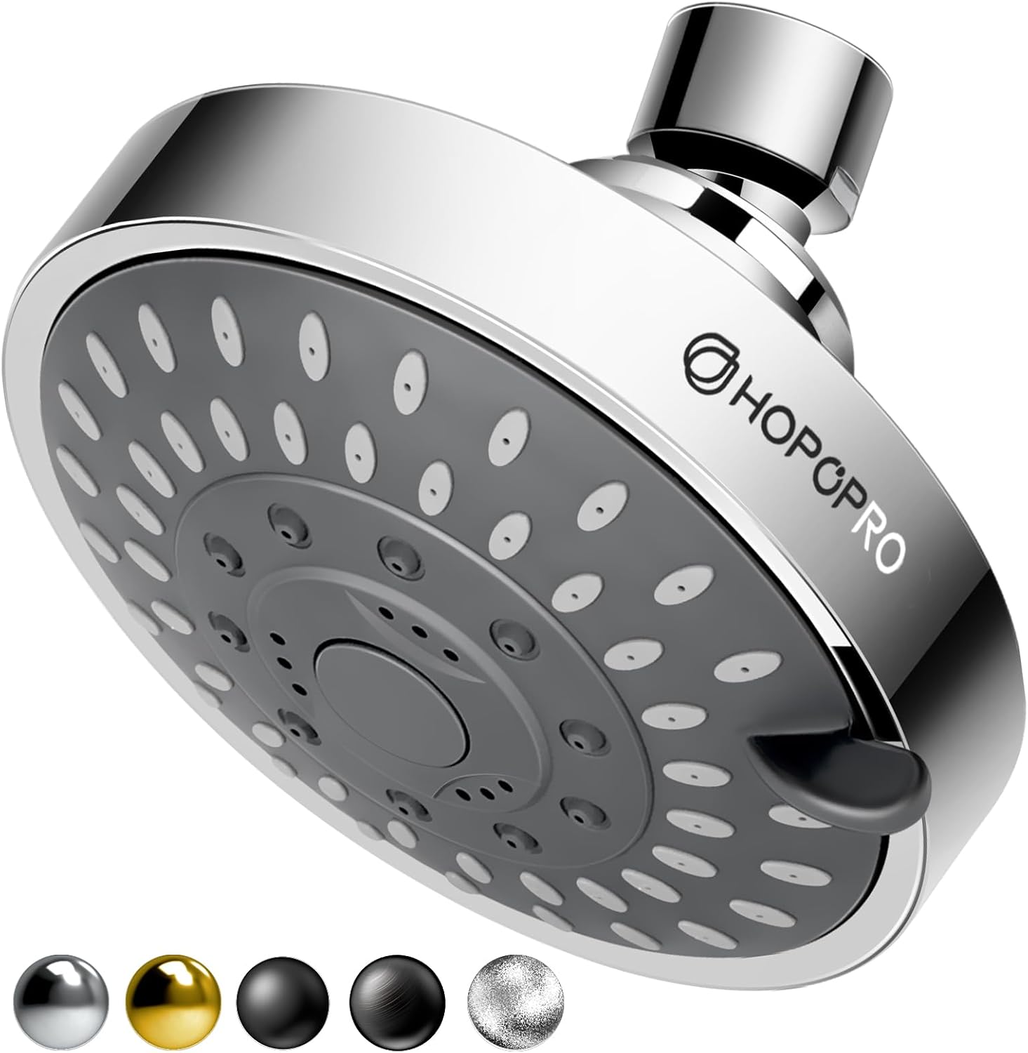 HOPOPRO 5-Mode High Pressure Shower Head 4 Inch
