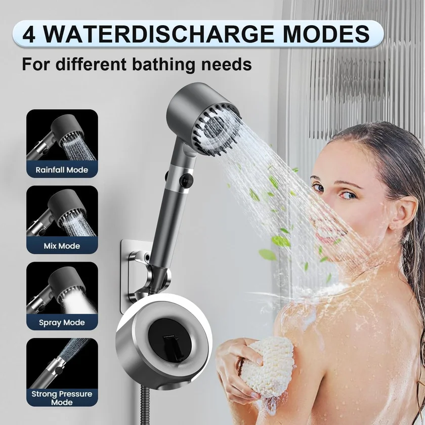 Filtered Shower Head with Handheld, High Pressure 3 Spray Showerhead with Filters & Upgraded Anti-clog Nozzles for Hard Water - Remove Chlorine, Reduce Dry Itchy Skin - ON/OFF Switch for Pet Bath