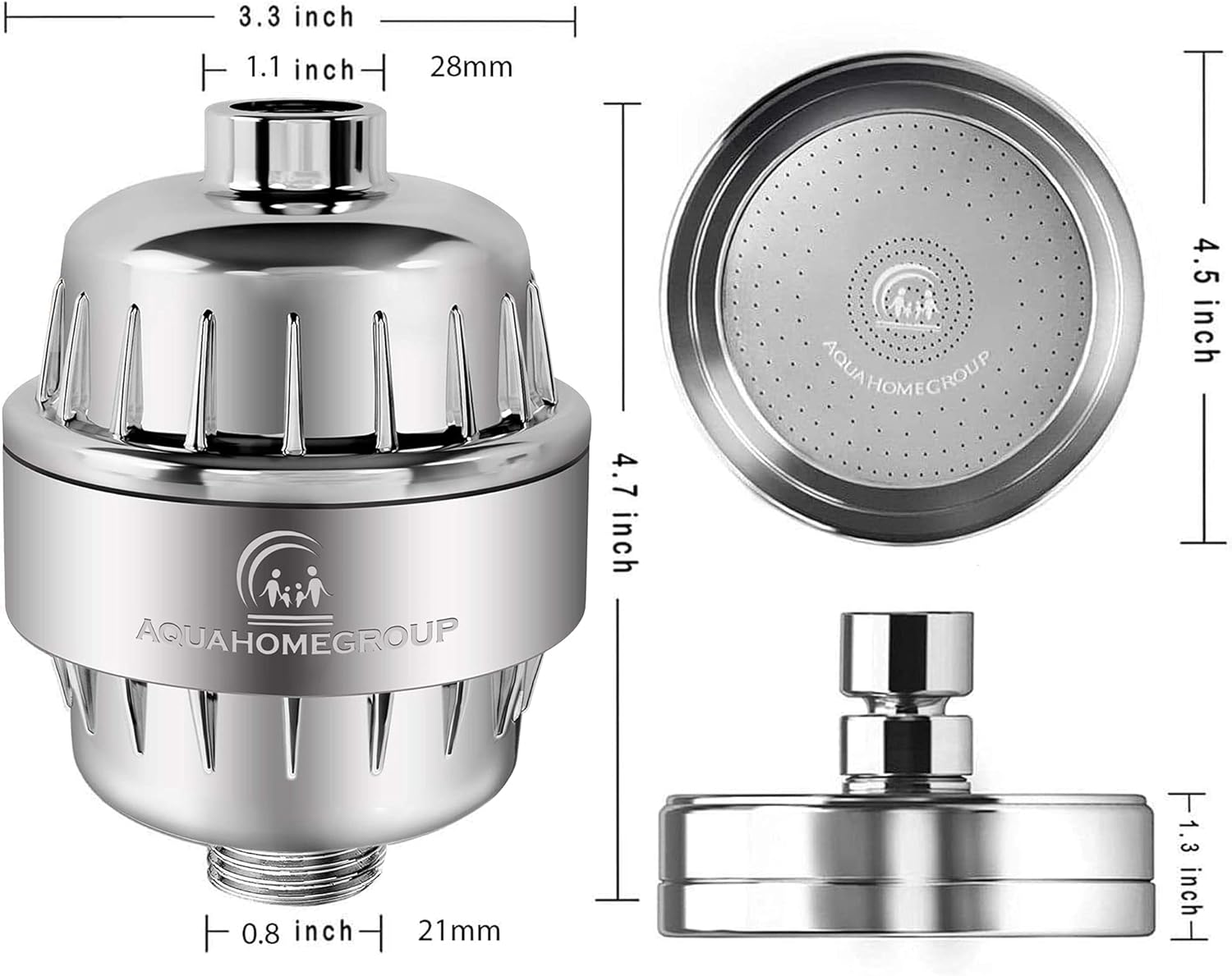 AquaHomeGroup Luxury Filtered Shower Head Set 20+3 Stage for Hard Water