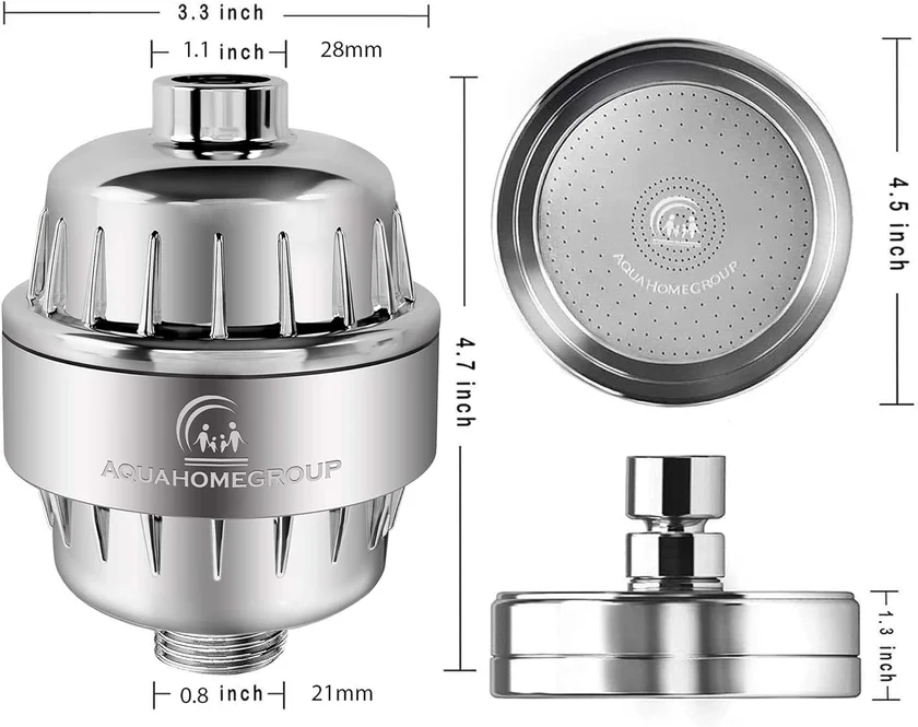 AquaHomeGroup Luxury Filtered Shower Head Set 20+3 Stage for Hard Water