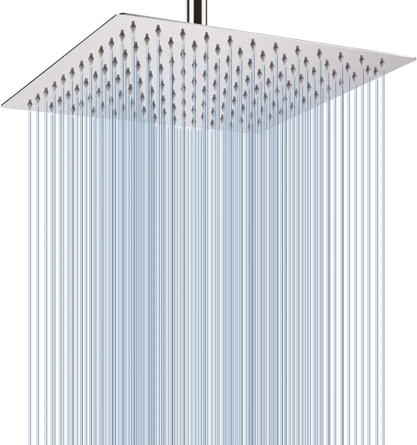 Voolan Rain Shower Head 12 inch square stainless steel